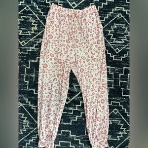 Pink Leopard Print Jogger sleep Pants